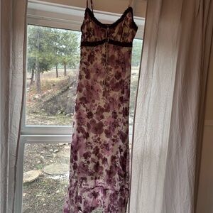 Floral Purple and White Slip Dress